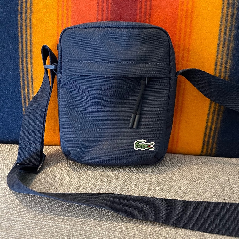 TRENDY AF Lacoste Shoulder Bag Sylish Man Manbag Travel Sling EDC Blue Navy